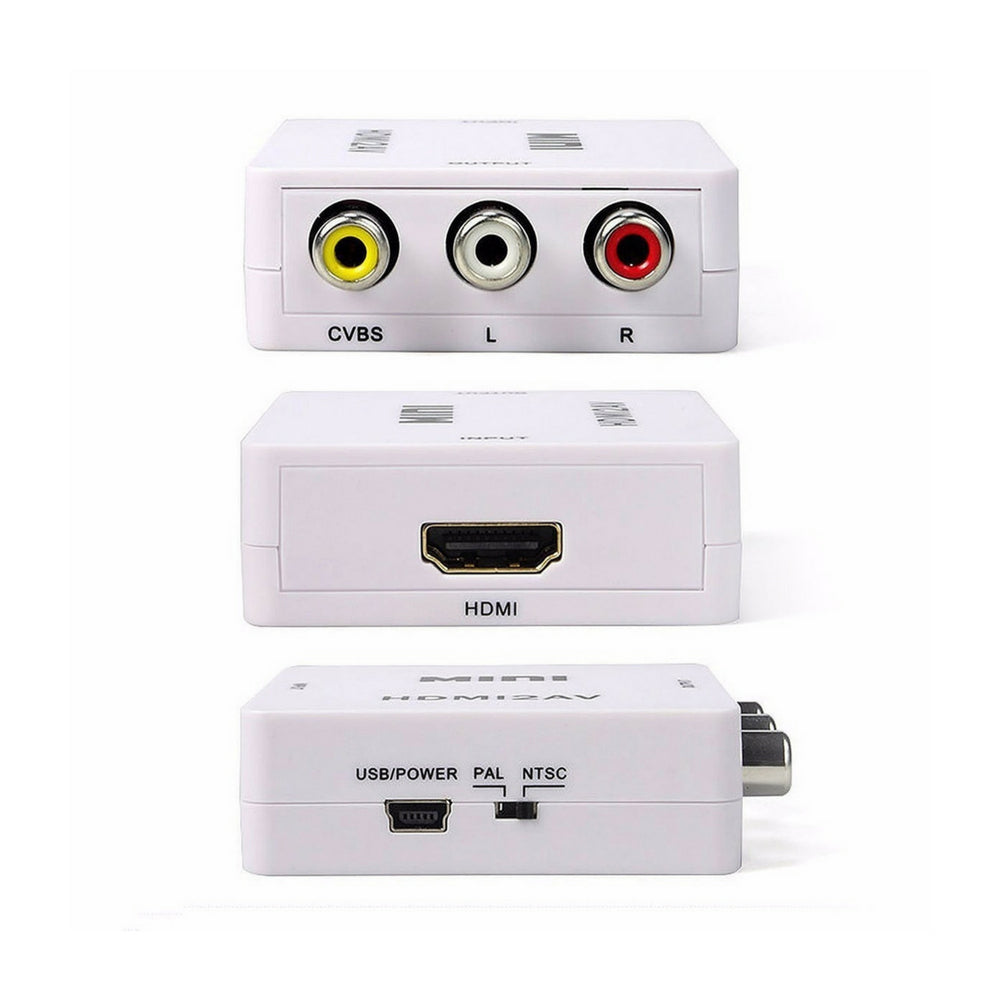 Mini Conversor Conversor Áudio Vga Para Av Rca Adaptador Video 1080p
